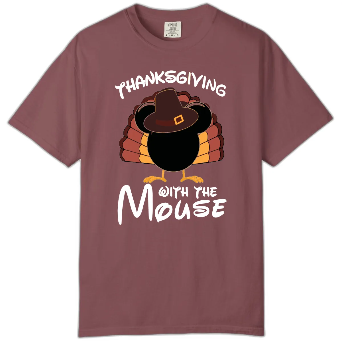 Thanksgiving With The Mouse Turkey Design Comfort Color in Brick