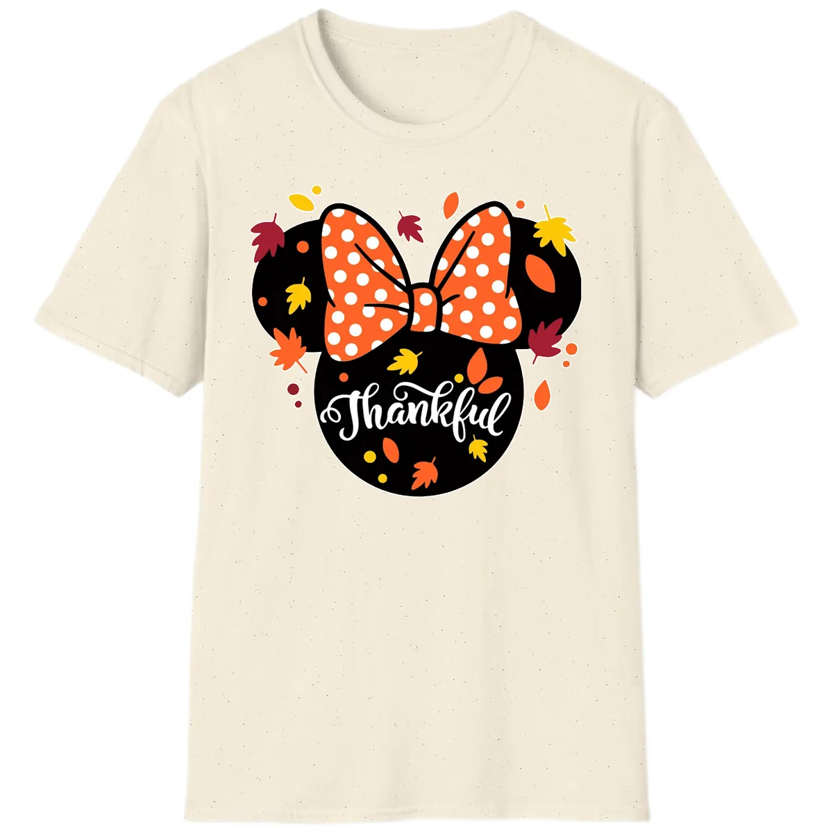 Minnie Thankful Fall Leaves T-Shirt in Natural