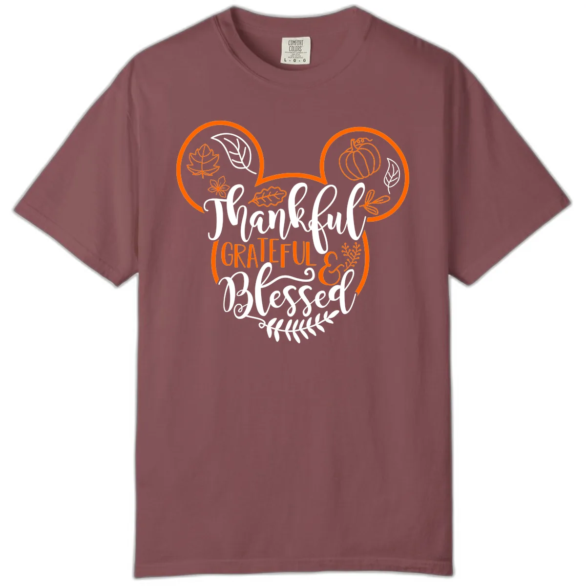 Thanksgiving Mickey Mouse Head Design Comfort Color in Brick