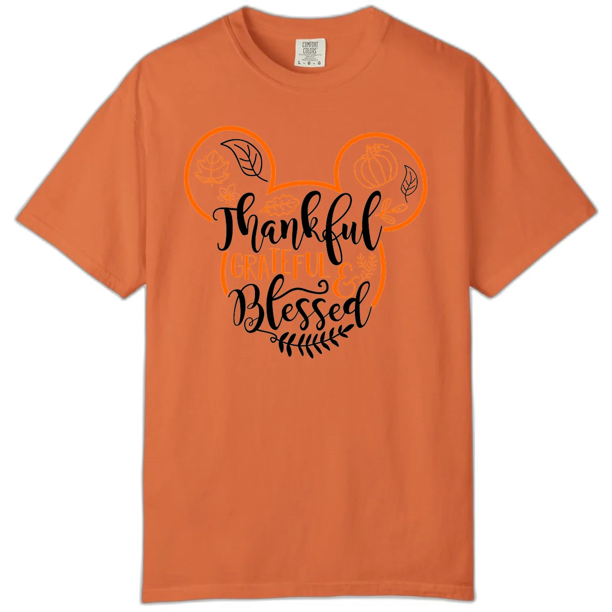 Thanksgiving Mickey Mouse Head Design Comfort Color in Burnt Orange
