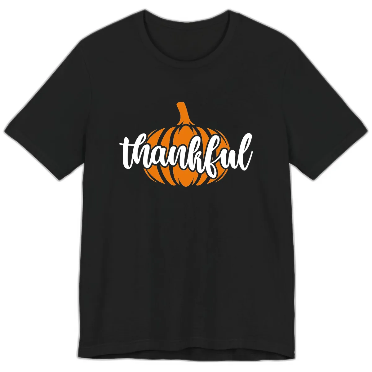 Pumpkin Patch Thankful Typography Premium T-Shirt in Black