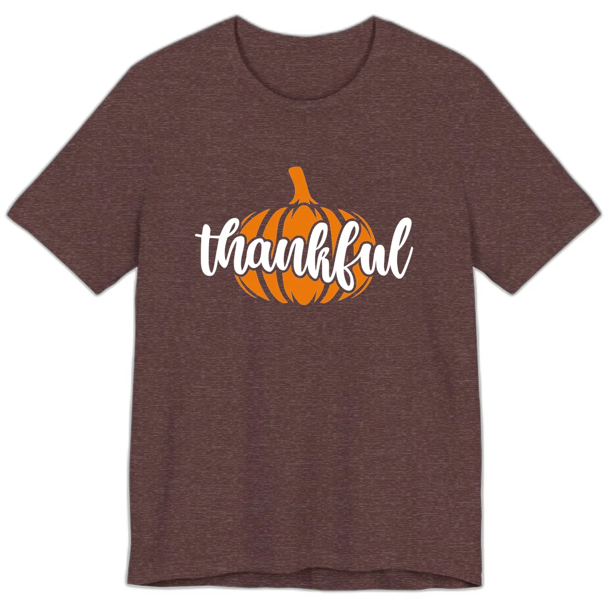 Pumpkin Patch Thankful Typography Premium T-Shirt in Heather Maroon