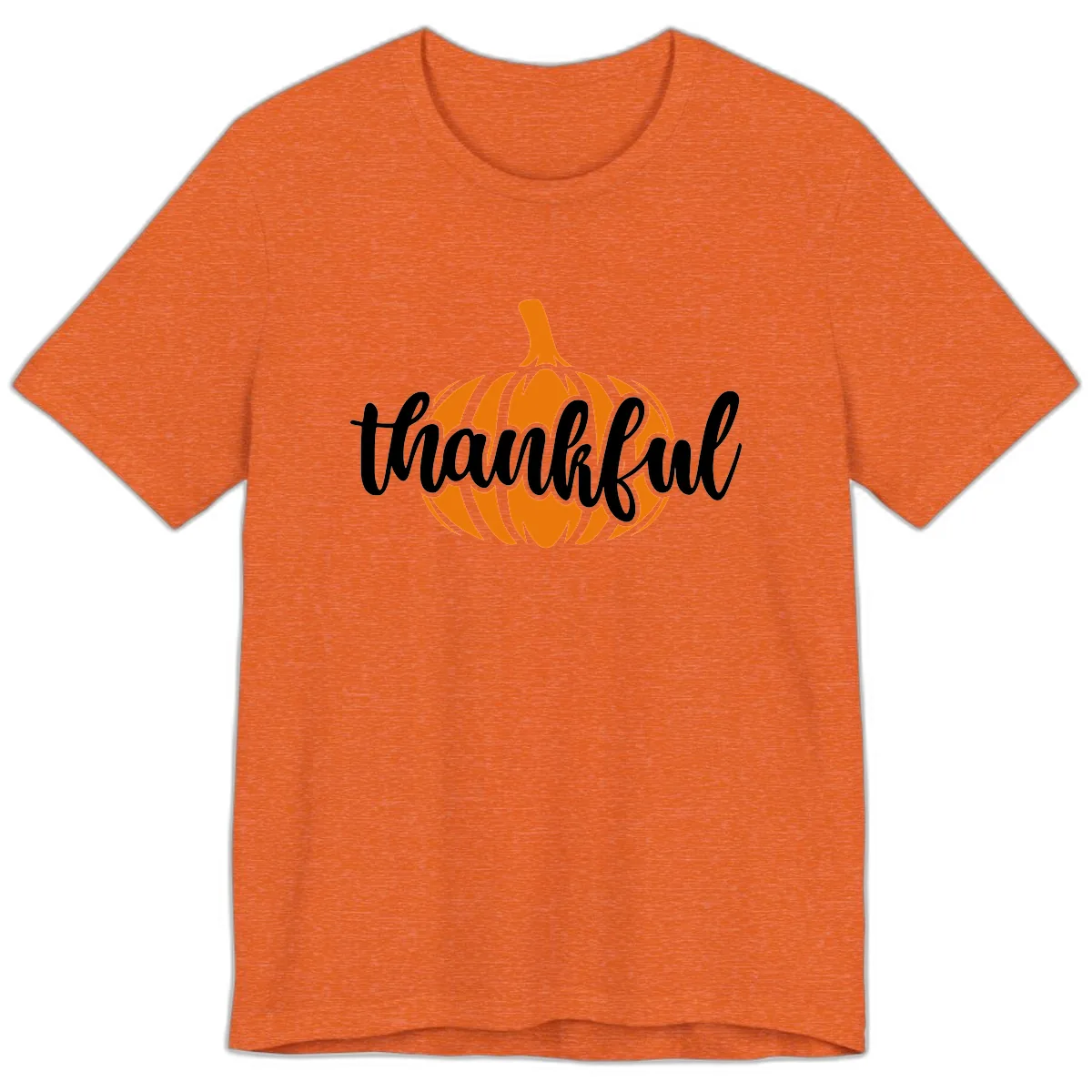 Pumpkin Patch Thankful Typography Premium T-Shirt in Heather Orange