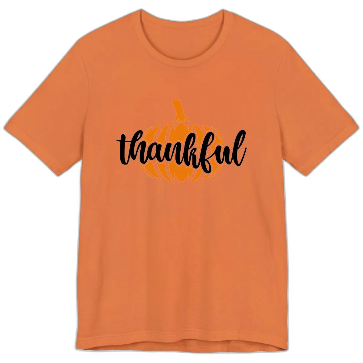 Pumpkin Patch Thankful Typography Premium T-Shirt in Burnt Orange
