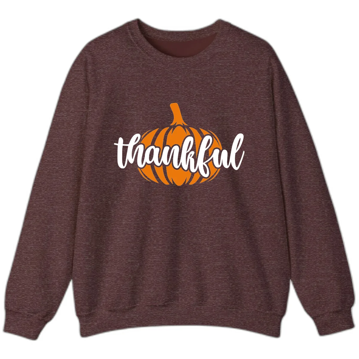 Pumpkin Patch Thankful Typography Sweatshirt in Heather Sport Dark Maroon