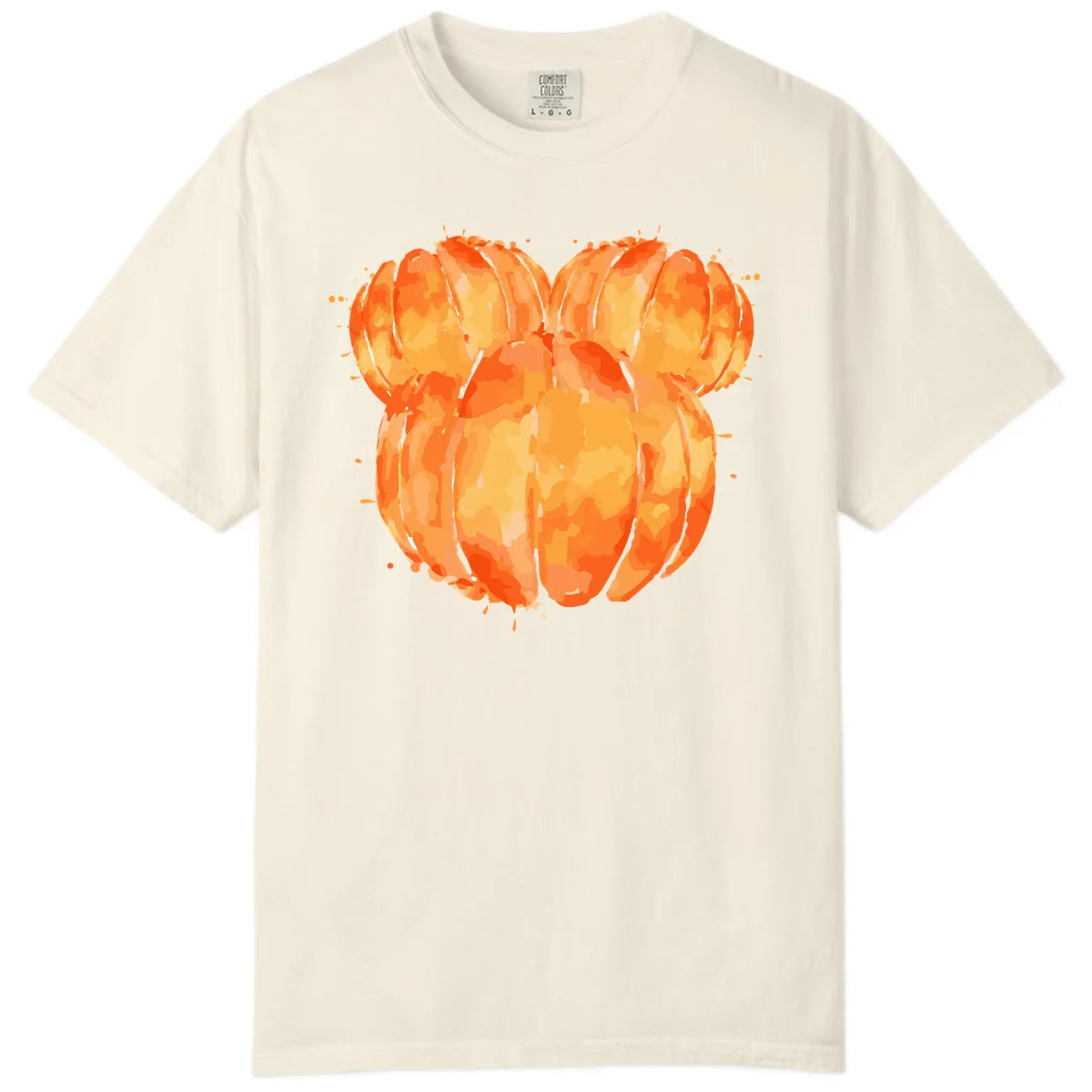 Mandarin Orange Heart Illustration Comfort Color in Ivory