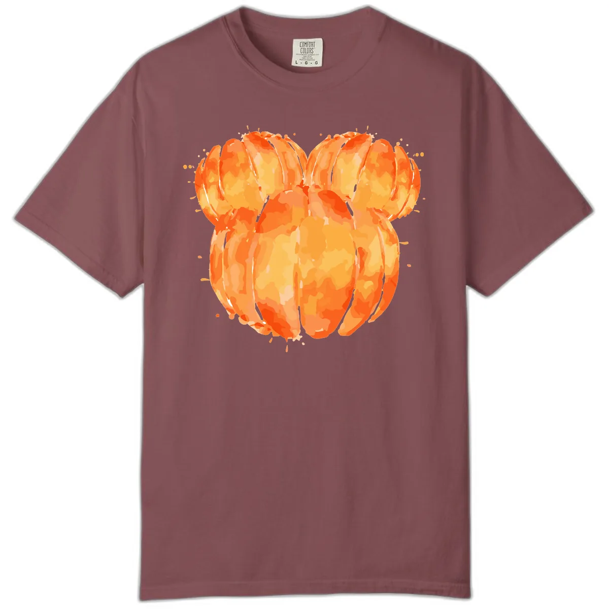 Mandarin Orange Heart Illustration Comfort Color in Brick