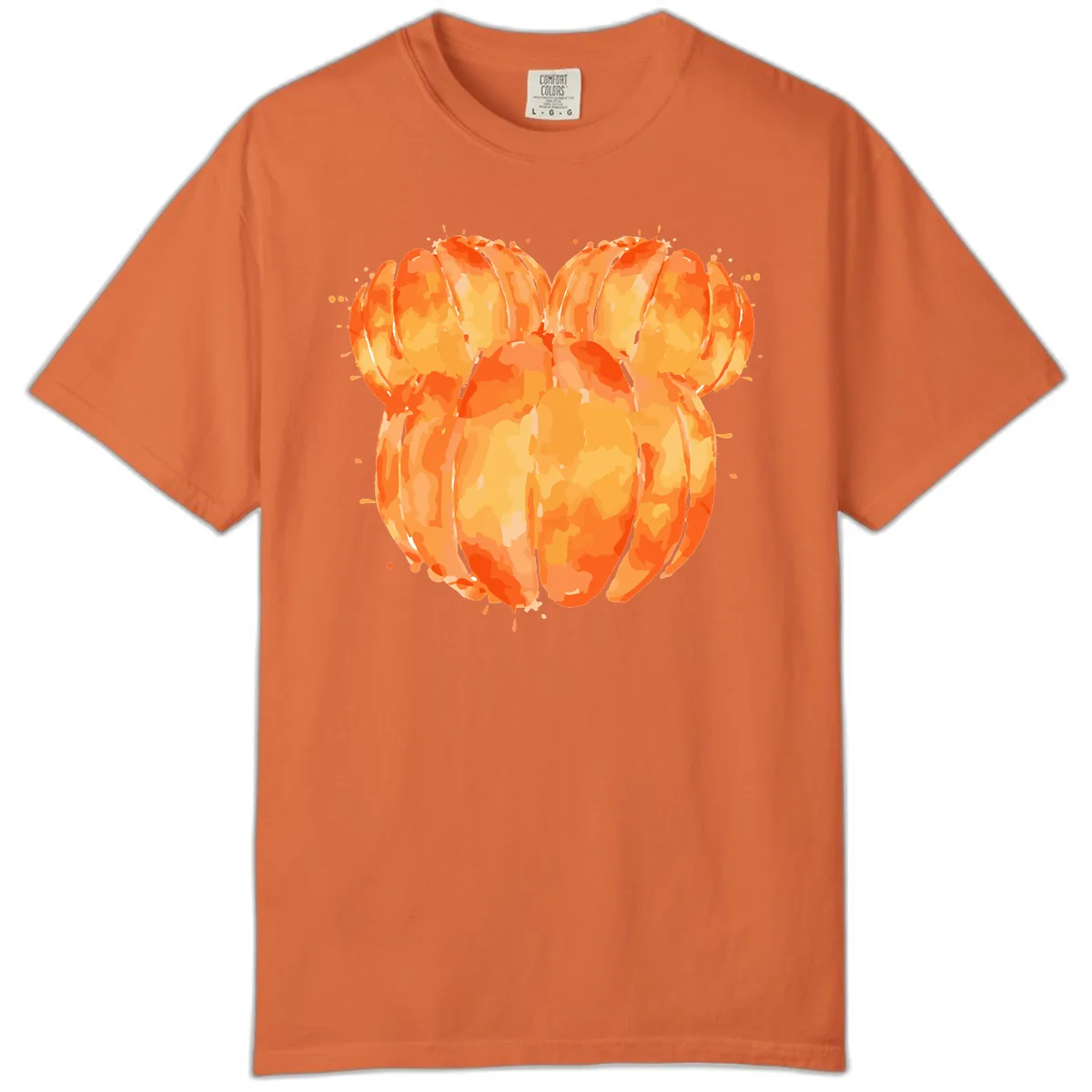 Mandarin Orange Heart Illustration Comfort Color in Burnt Orange