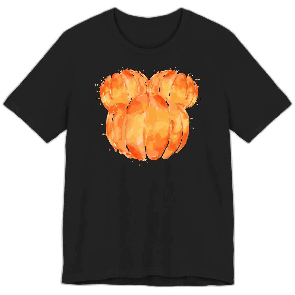 Mandarin Orange Heart Illustration Premium T-Shirt in Black