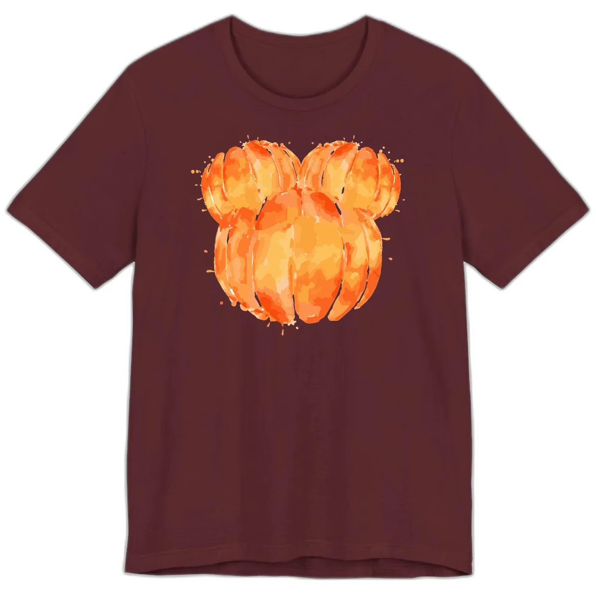 Mandarin Orange Heart Illustration Premium T-Shirt in Maroon