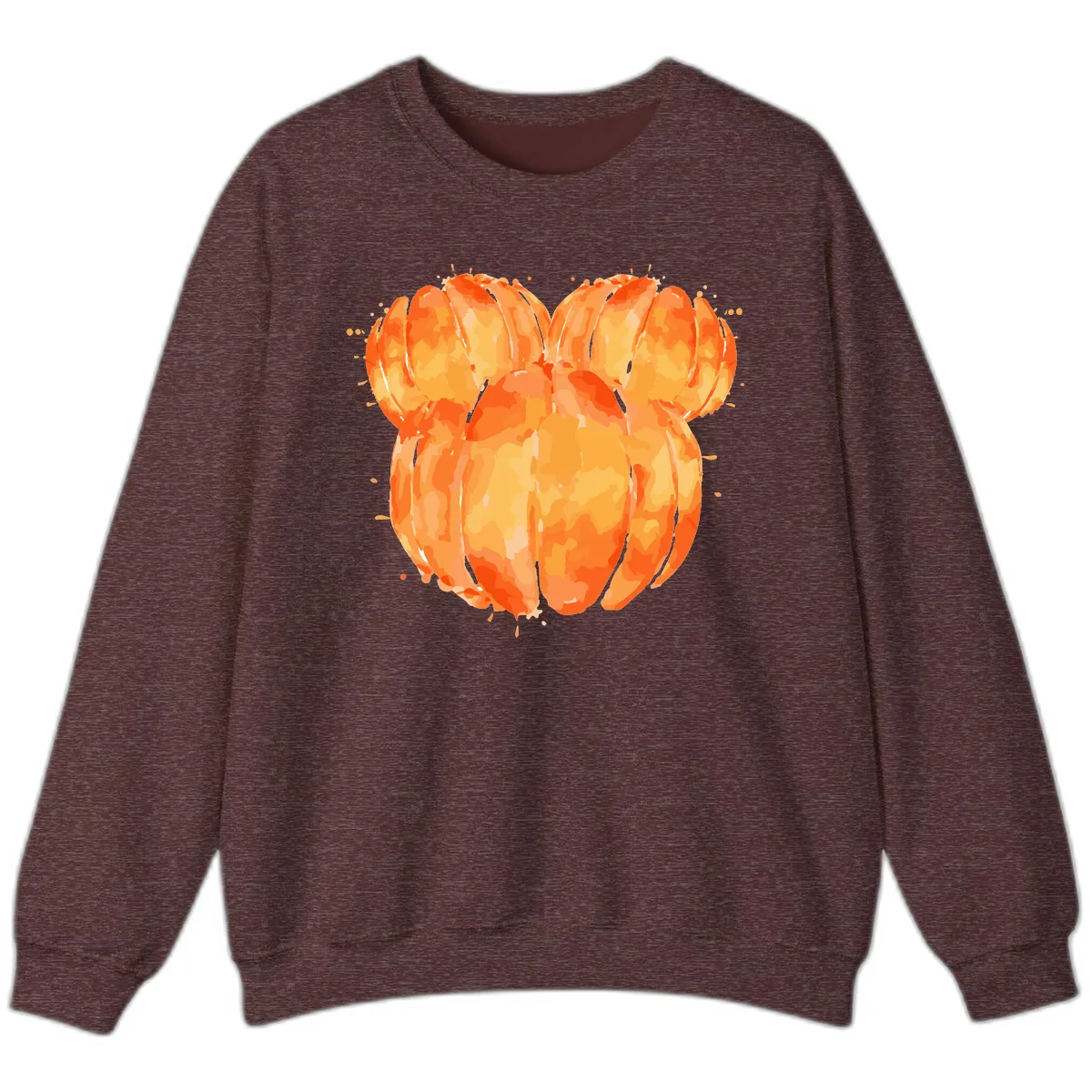 Mandarin Orange Heart Illustration Sweatshirt in Heather Sport Dark Maroon