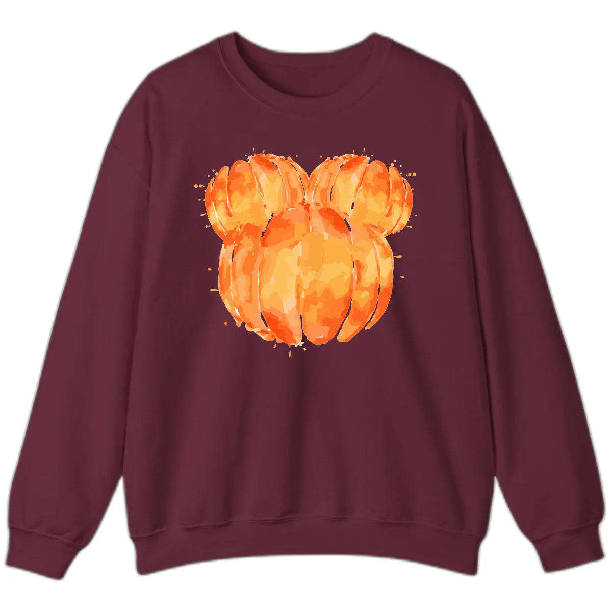 Mandarin Orange Heart Illustration Sweatshirt in Maroon