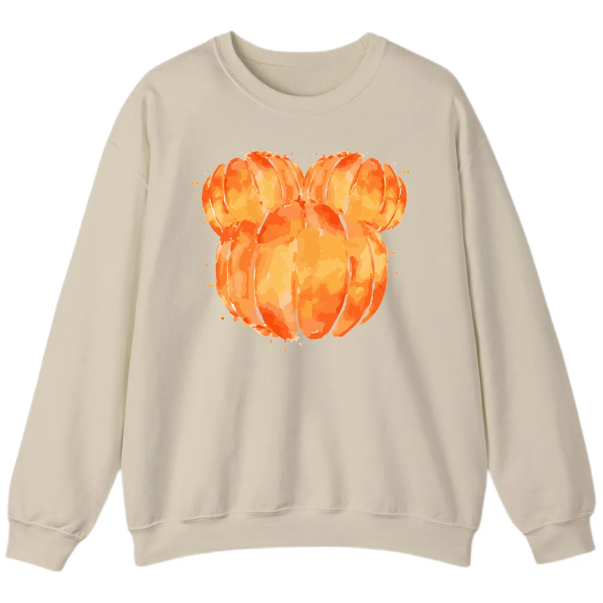 Mandarin Orange Heart Illustration Sweatshirt in Sand