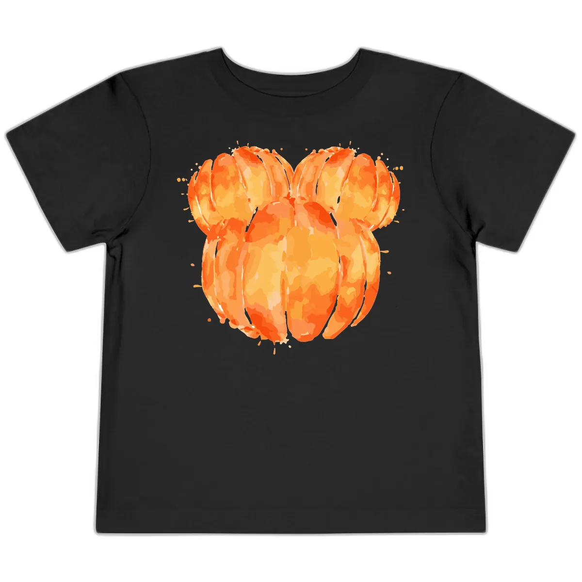 Mandarin Orange Heart Illustration Toddler T-Shirt in Black