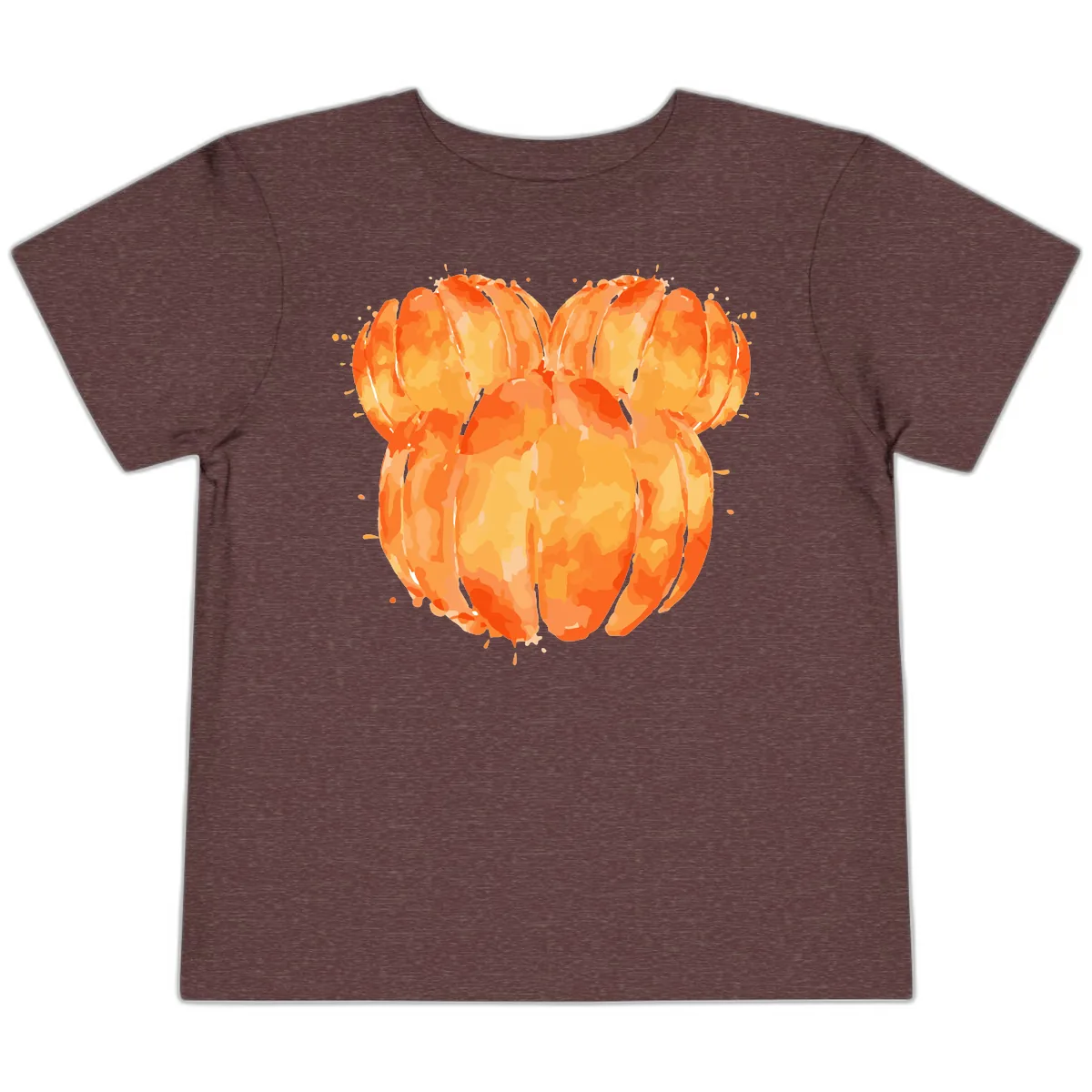 Mandarin Orange Heart Illustration Toddler T-Shirt in Heather Maroon