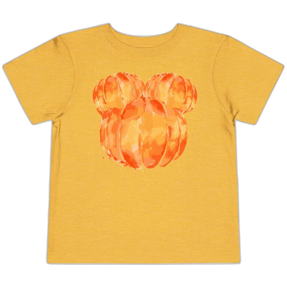 Mandarin Orange Heart Illustration Toddler T-Shirt in Heather Yellow Gold