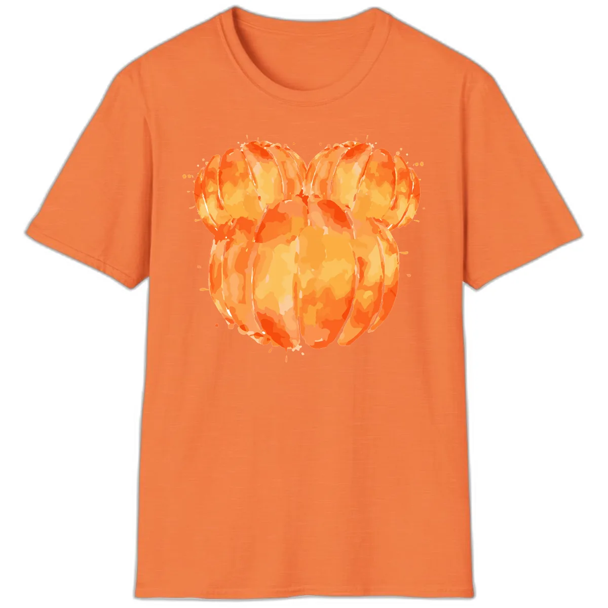 Mandarin Orange Heart Illustration T-Shirt in Heather Orange