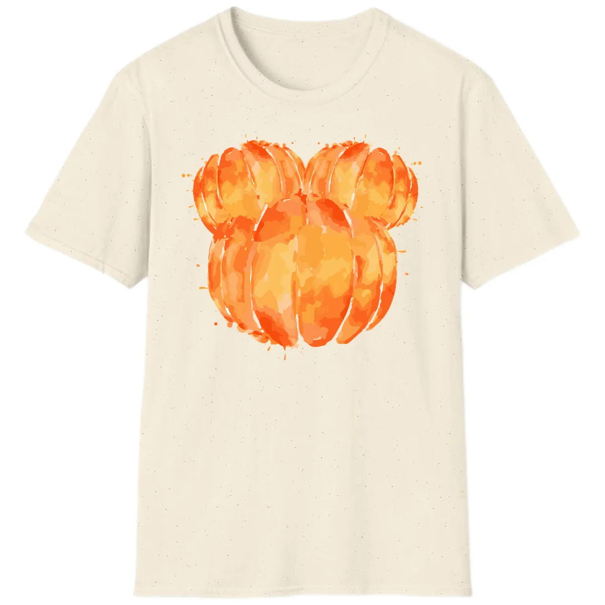 Mandarin Orange Heart Illustration T-Shirt in Natural