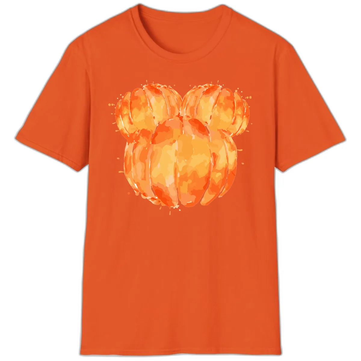 Mandarin Orange Heart Illustration T-Shirt in Orange
