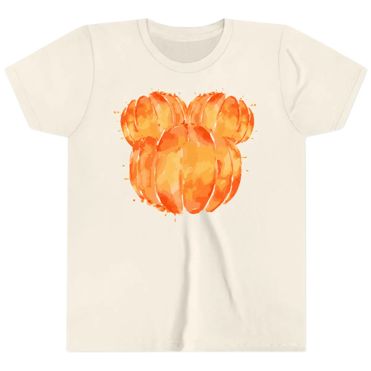 Mandarin Orange Heart Illustration Youth T-Shirt in Natural