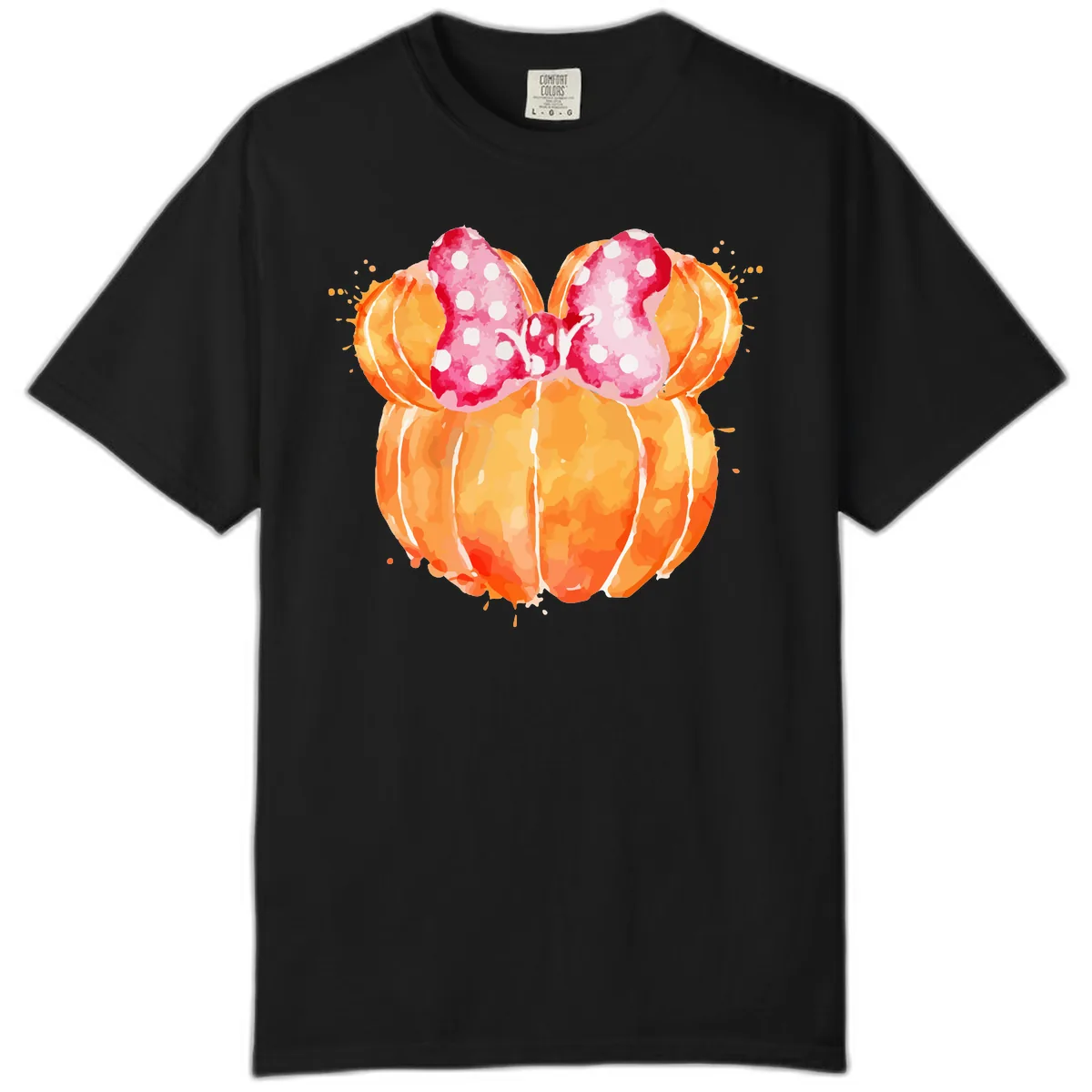 Pumpkin Minnie Mouse Ears Comfort Color in Black