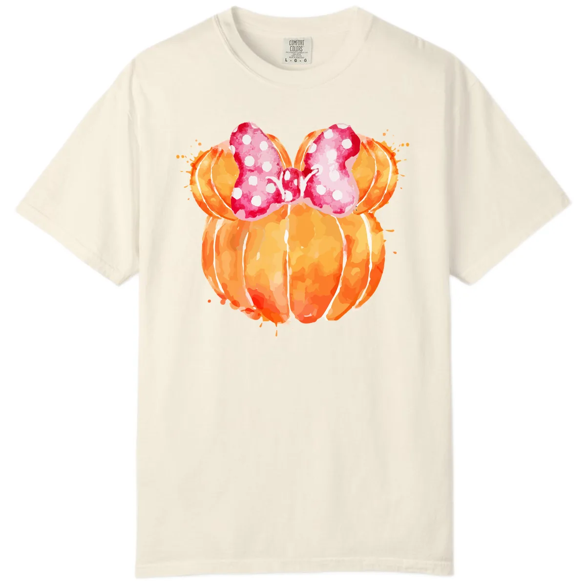 Pumpkin Minnie Mouse Ears Comfort Color in Ivory