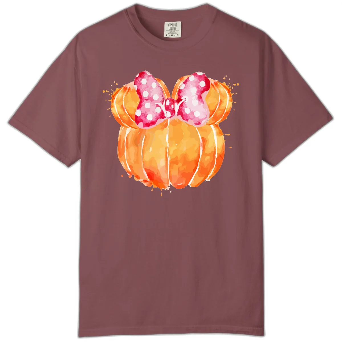 Pumpkin Minnie Mouse Ears Comfort Color in Brick