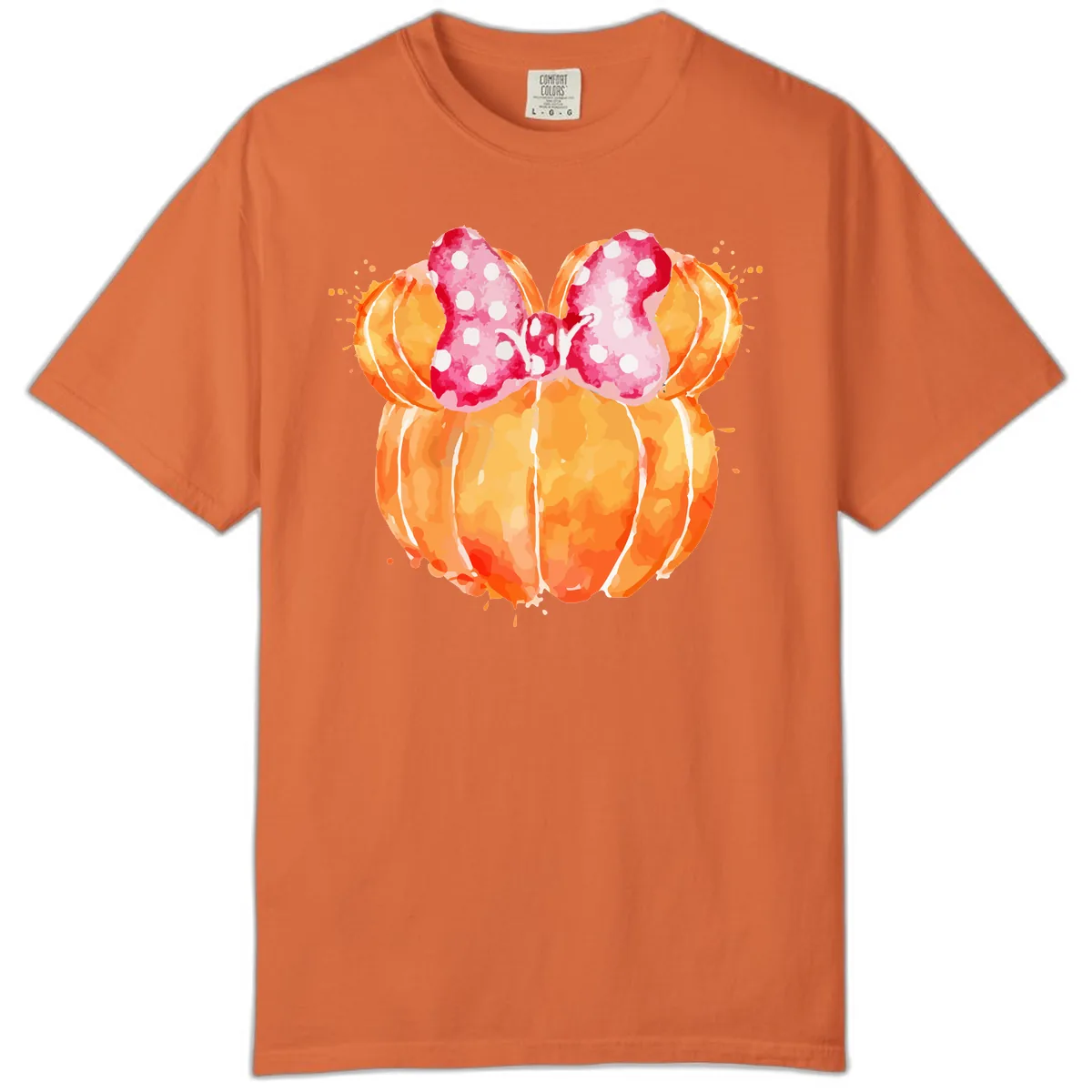Pumpkin Minnie Mouse Ears Comfort Color in Burnt Orange