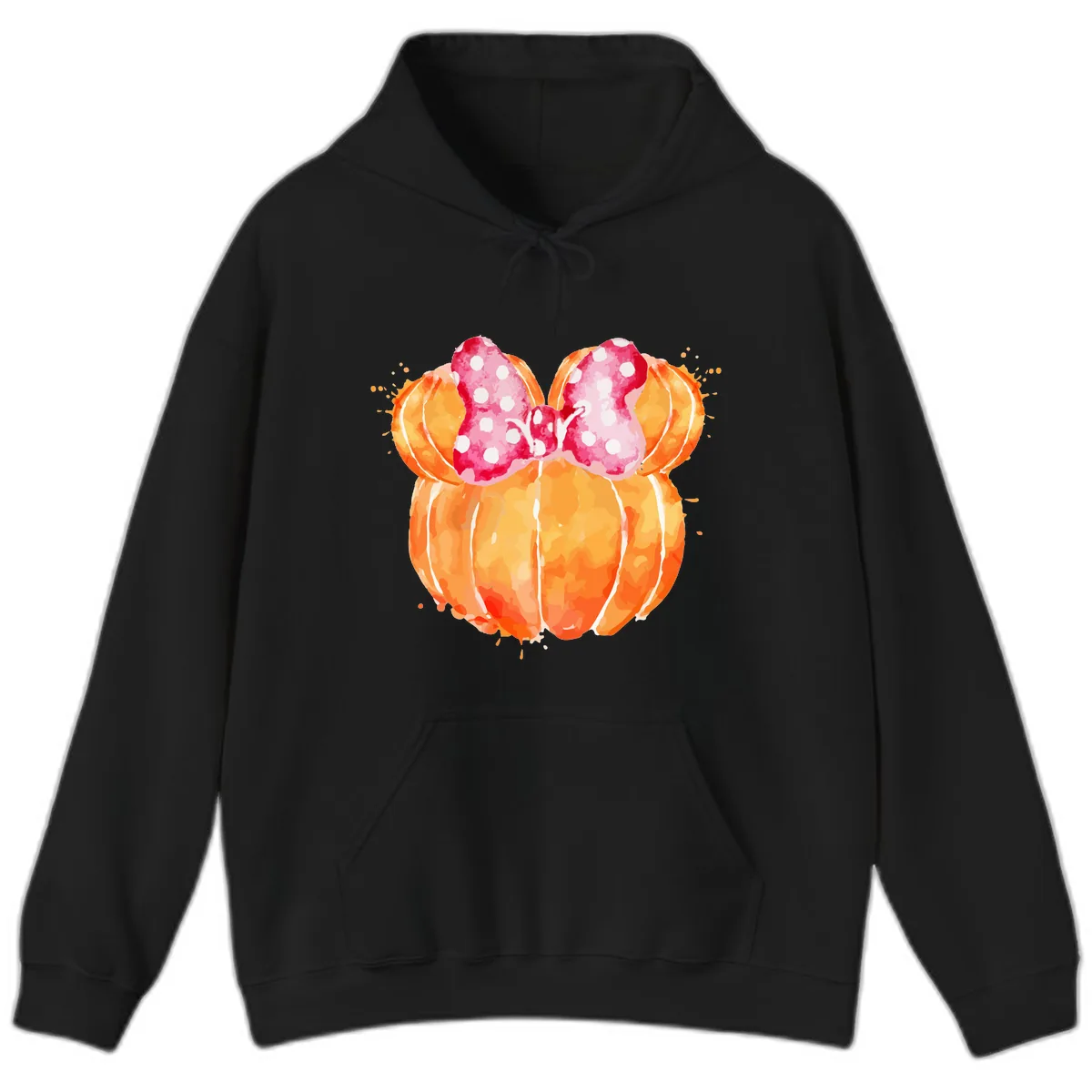 Pumpkin Minnie Mouse Ears Hoodie in Black