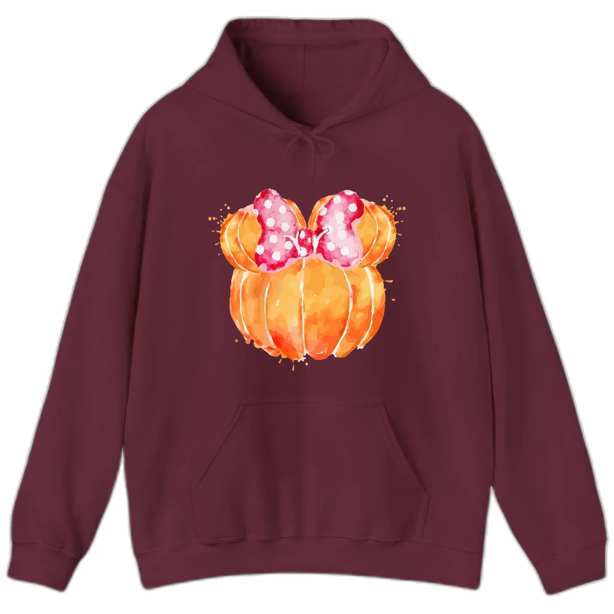 Pumpkin Minnie Mouse Ears Hoodie in Maroon
