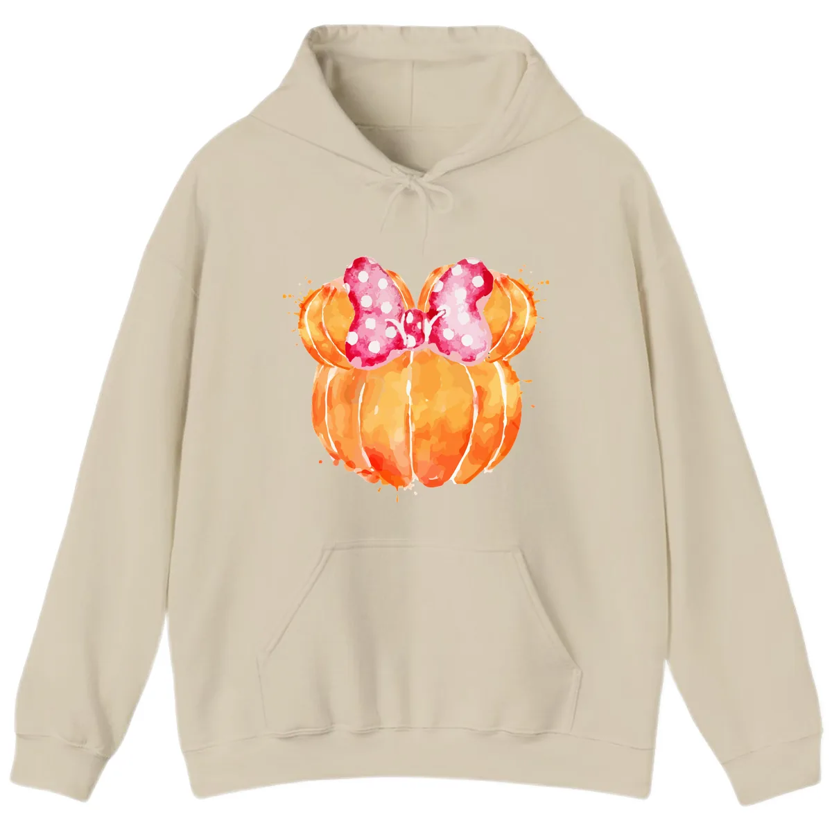 Pumpkin Minnie Mouse Ears Hoodie in Sand