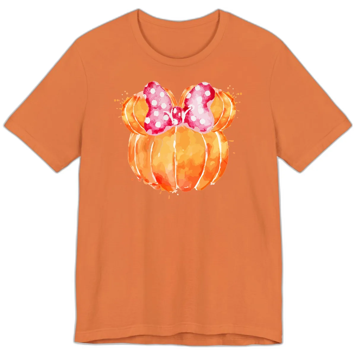 Pumpkin Minnie Mouse Ears Premium T-Shirt in Burnt Orange