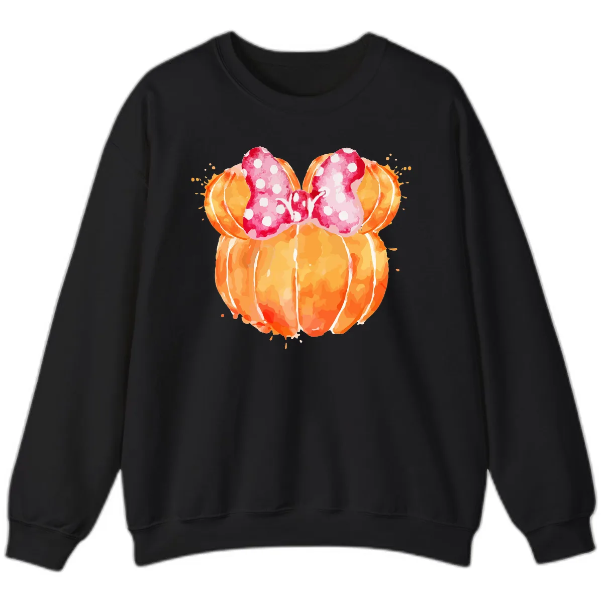 Pumpkin Minnie Mouse Ears Sweatshirt in Black