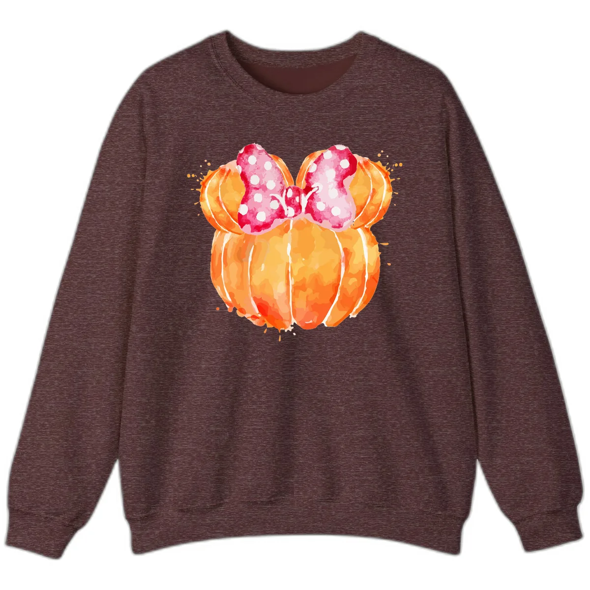 Pumpkin Minnie Mouse Ears Sweatshirt in Heather Sport Dark Maroon