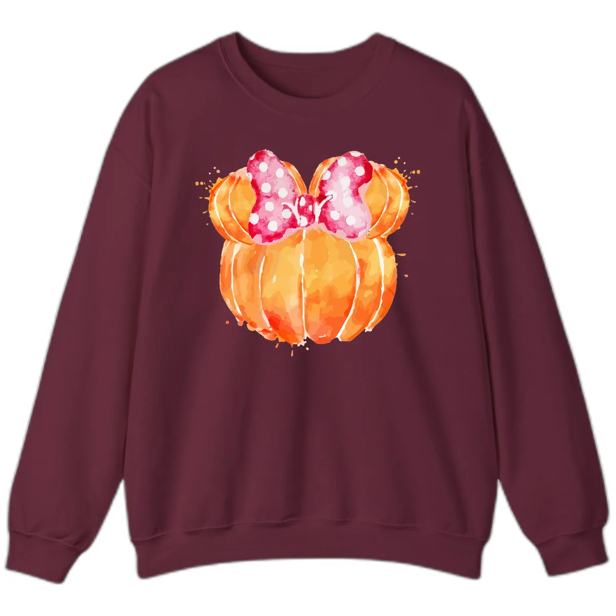 Pumpkin Minnie Mouse Ears Sweatshirt in Maroon