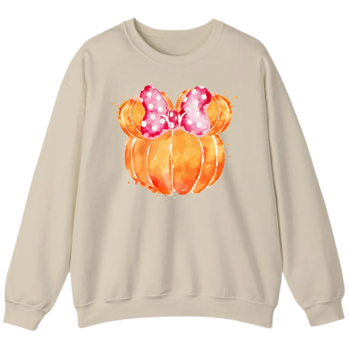 Pumpkin Minnie Mouse Ears Sweatshirt in Sand