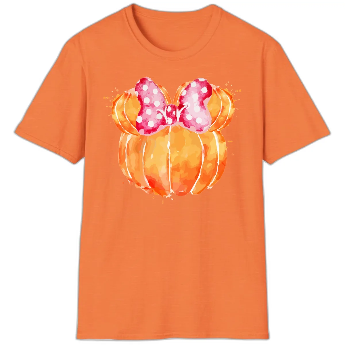 Pumpkin Minnie Mouse Ears T-Shirt in Heather Orange