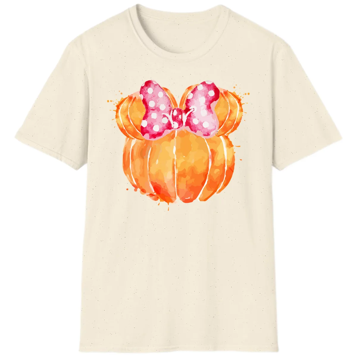 Pumpkin Minnie Mouse Ears T-Shirt in Natural