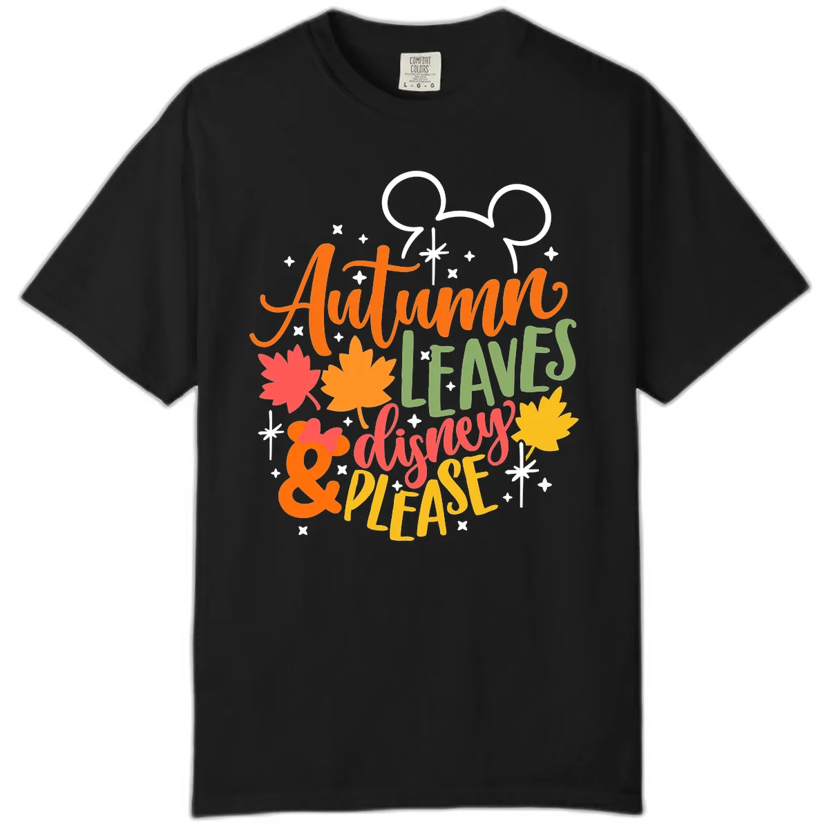 Autumn Leaves Disney Please Design Comfort Color in Black