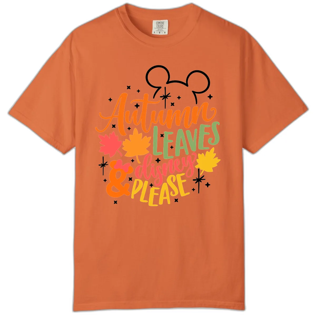 Autumn Leaves Disney Please Design Comfort Color in Burnt Orange