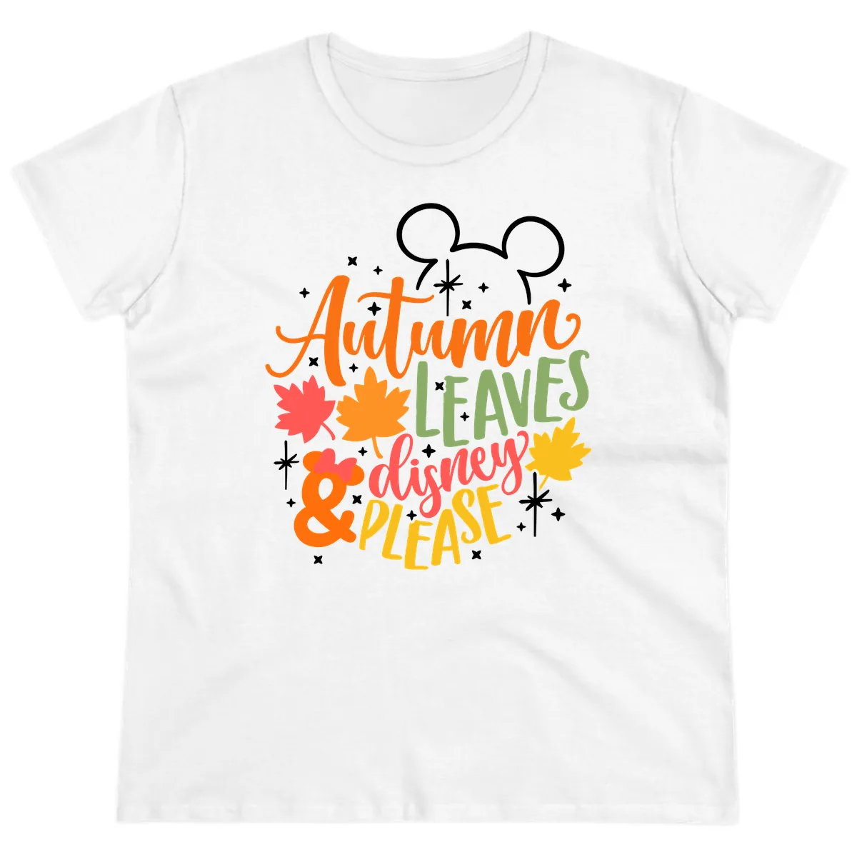 Autumn Leaves Disney Please Design Ladies Tee in White