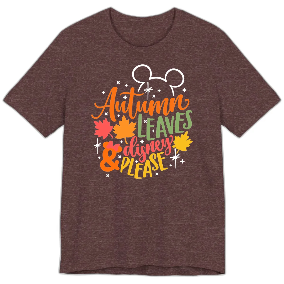Autumn Leaves Disney Please Design Premium T-Shirt in Heather Maroon