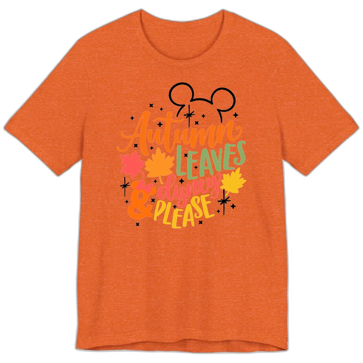 Autumn Leaves Disney Please Design Premium T-Shirt in Heather Orange