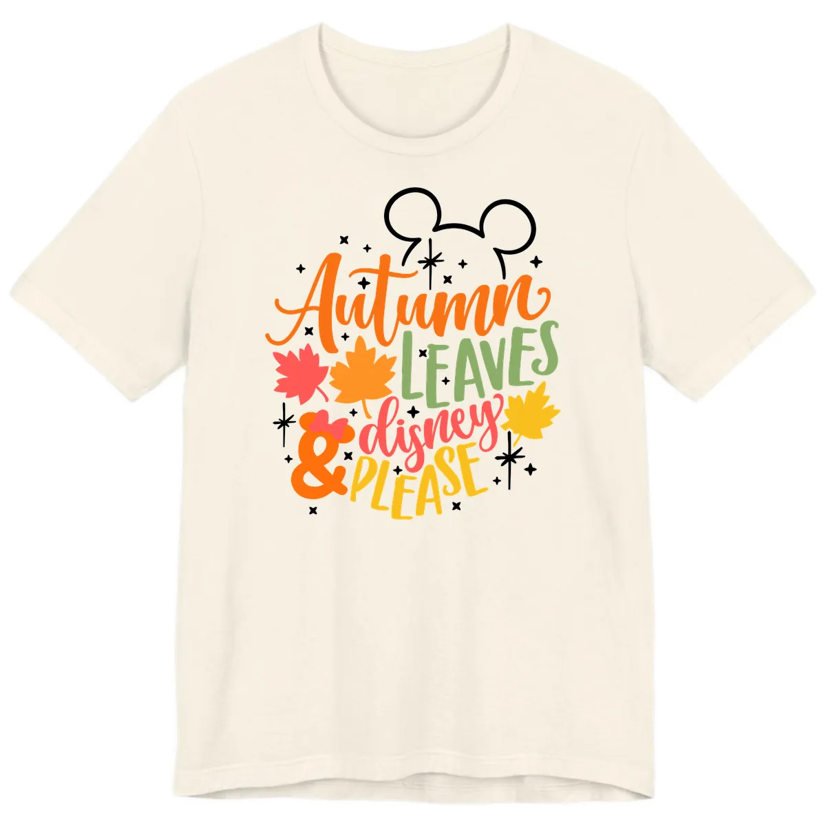 Autumn Leaves Disney Please Design Premium T-Shirt in Natural