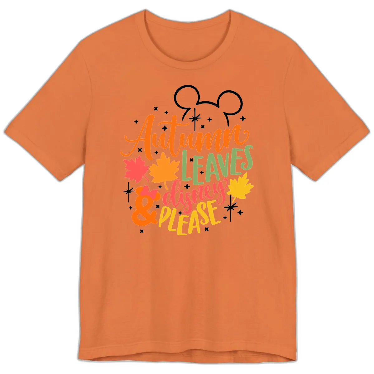 Autumn Leaves Disney Please Design Premium T-Shirt in Burnt Orange