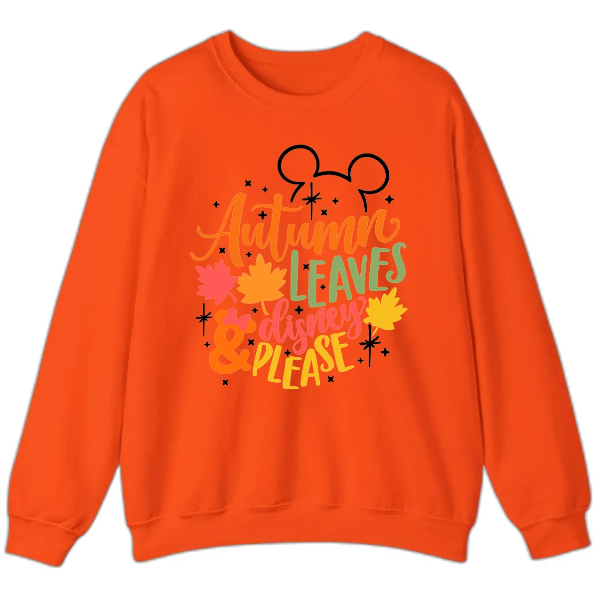 Autumn Leaves Disney Please Design Sweatshirt in Orange