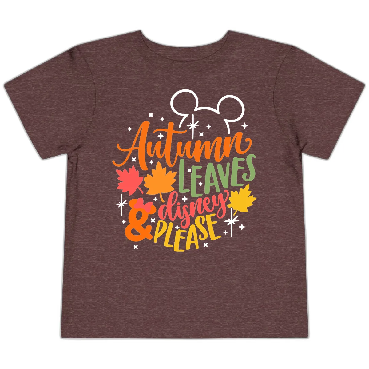 Autumn Leaves Disney Please Design Toddler T-Shirt in Heather Maroon