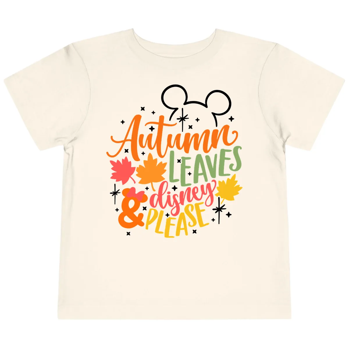Autumn Leaves Disney Please Design Toddler T-Shirt in Natural