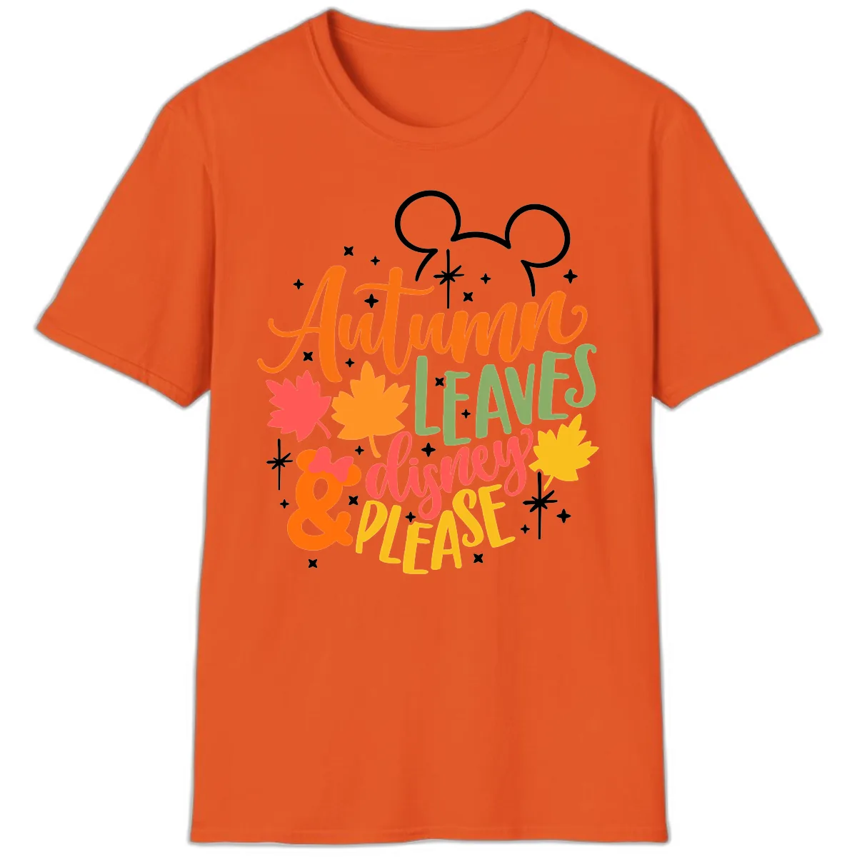 Autumn Leaves Disney Please Design T-Shirt in Orange