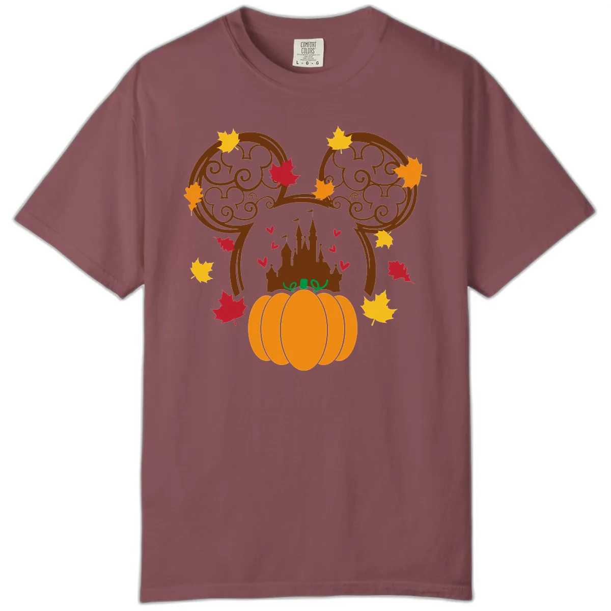 Mickey Pumpkin Castle Fall Design Comfort Color in Brick